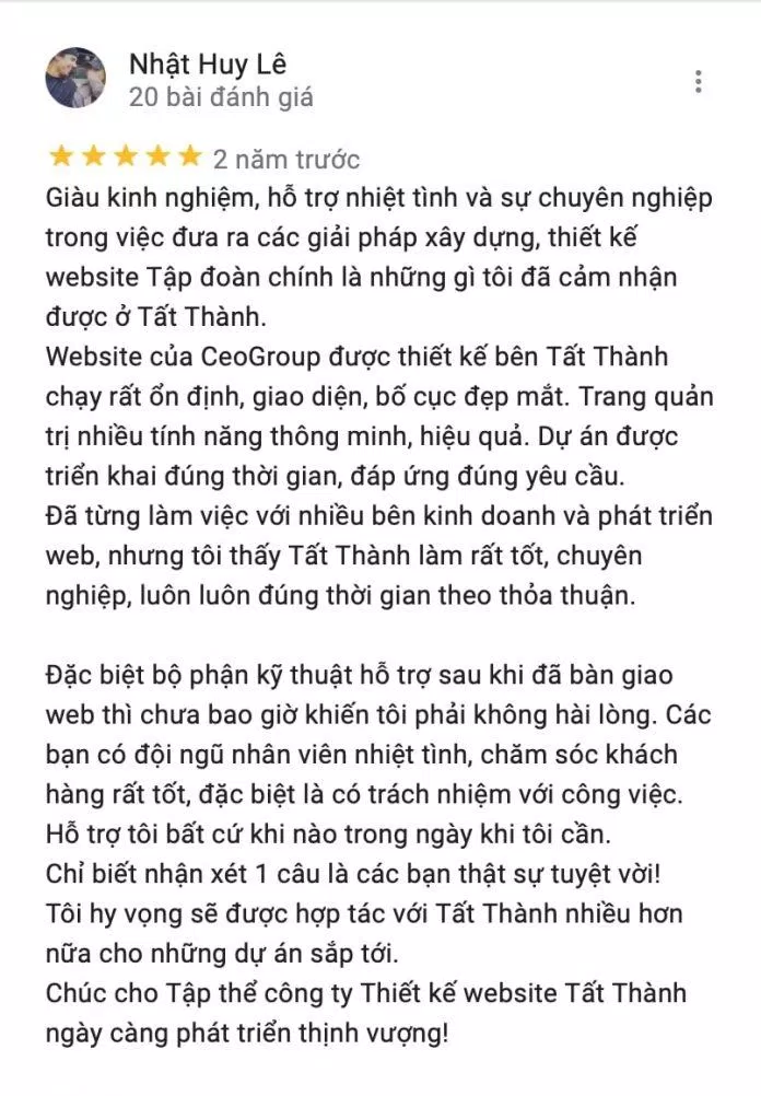 Review Công ty Thiết kế website chuyên nghiệp Tất Thành Hà Nội (Ảnh BlogAnChoi)