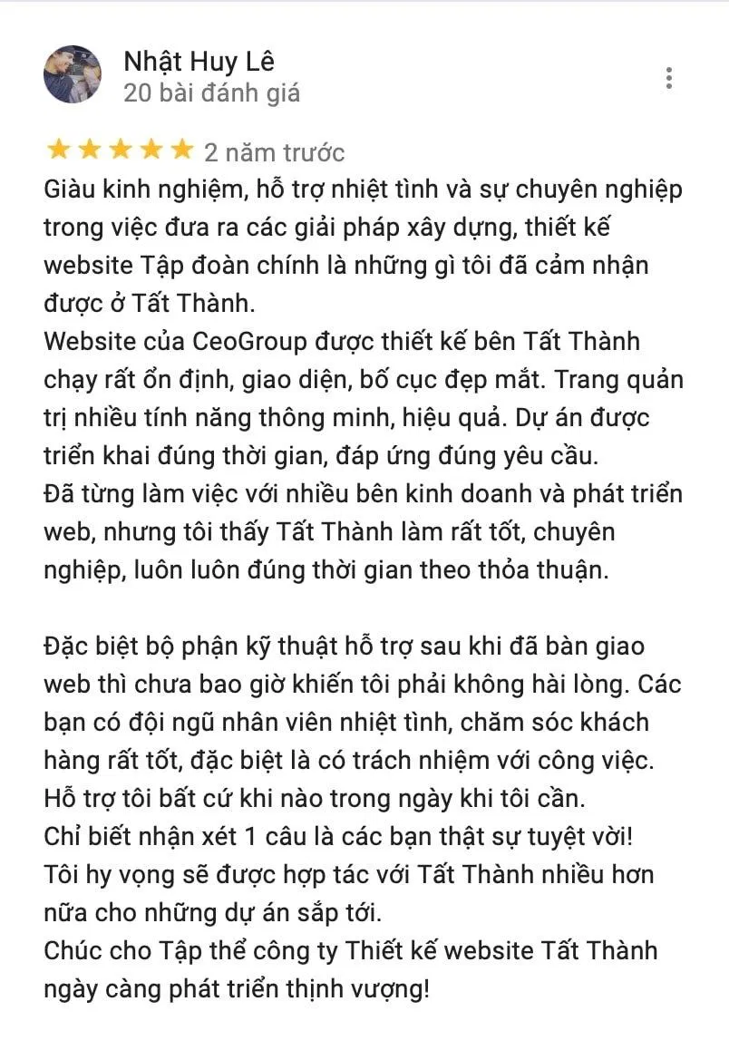 Review Công ty Thiết kế website chuyên nghiệp Tất Thành Hà Nội (Ảnh BlogAnChoi)