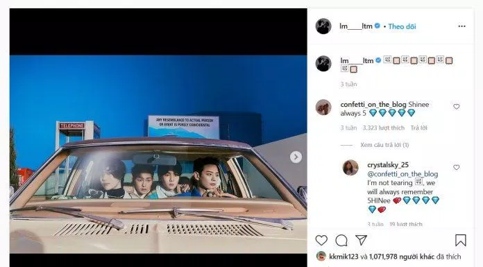 Bài đăng trên instagram của Taemin (Nguồn: Internet)