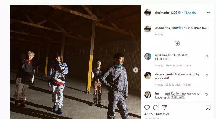 Bài đăng trên instagram của Minho (Nguồn: Internet)