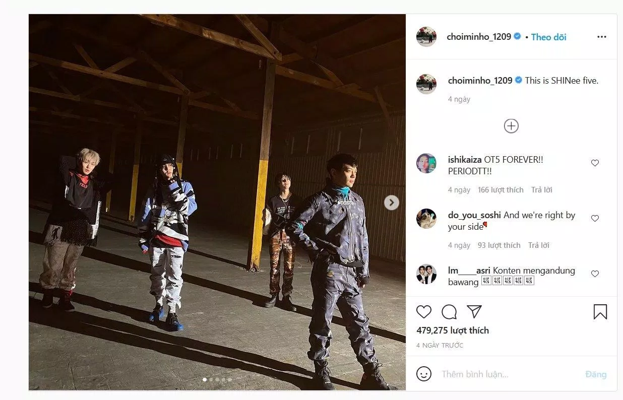 Bài đăng trên instagram của Minho (Nguồn: Internet)