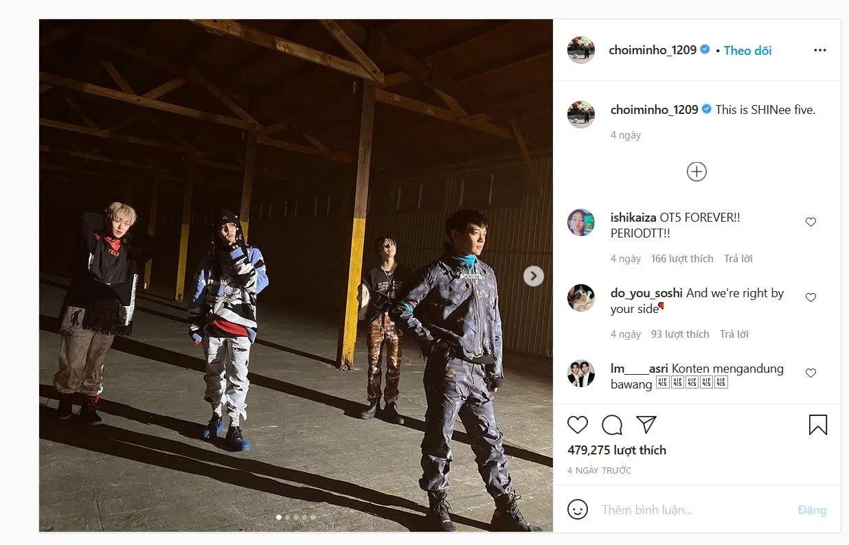 Bài đăng trên instagram của Minho (Nguồn: Internet)