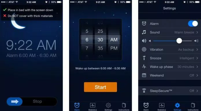 Ứng dụng báo thức theo chu kì giấc ngủ (ảnh: Internet).