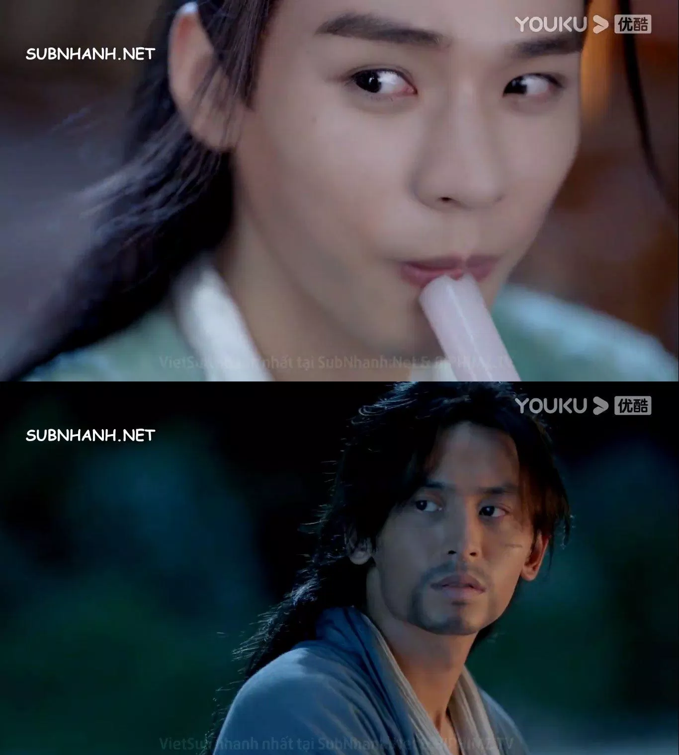 Thổi sáo thôi, có cần phải liếc muốn lác con mắt vậy không Ôn cốc chủ? (Ảnh: BlogAnChoi)