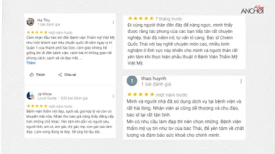 Đánh giá của khách hàng về Bệnh viện Thẩm Mỹ Việt Mỹ. (Ảnh: BlogAnChoi)