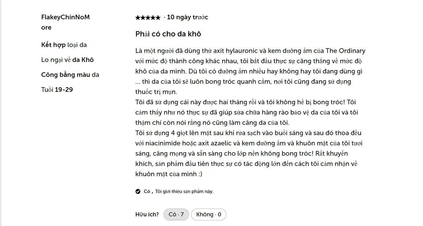 Đánh giá từ khách hàng đã sử dụng sản phẩm (Nguồn: Internet)