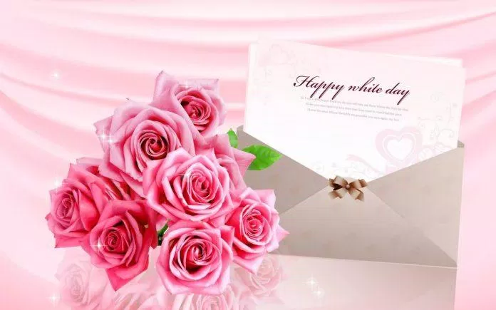 Thiệp Valentine Trắng đơn giản (Ảnh: Internet)