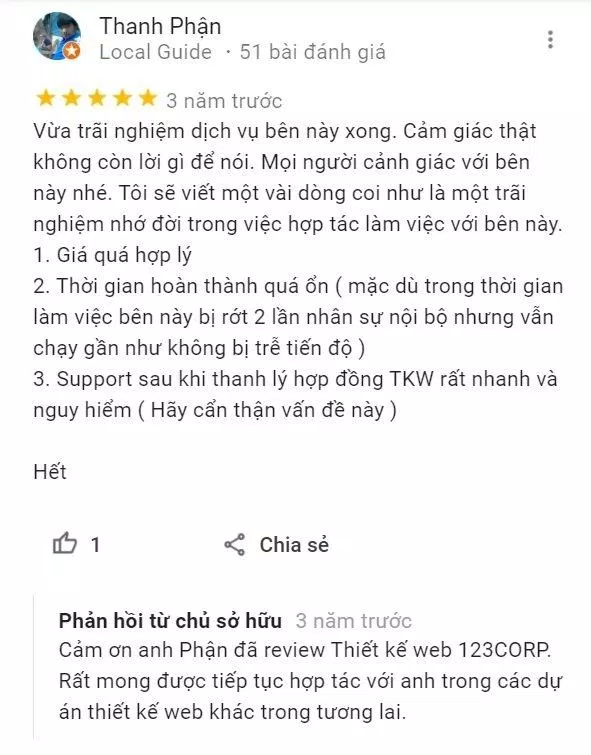 Review của 123Corp (Ảnh BlogAnChoi)