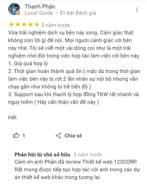 Review của 123Corp (Ảnh BlogAnChoi)