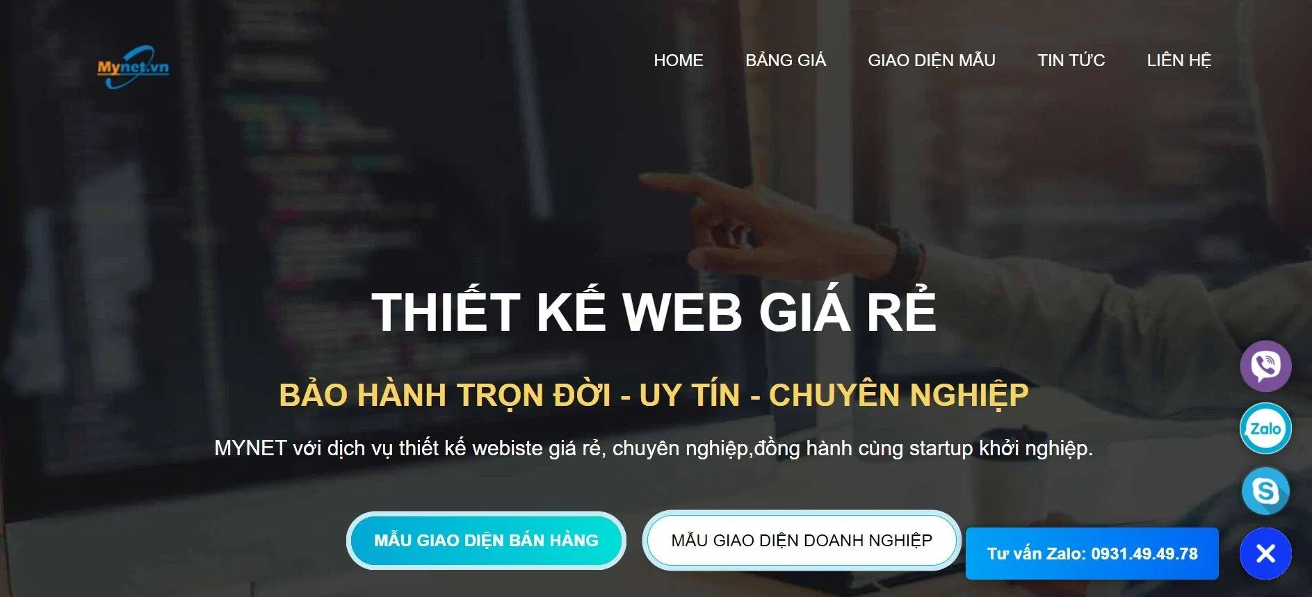Dịch vụ thiết kế web giá rẻ tại TP HCM của Mynet (Ảnh Mynet)