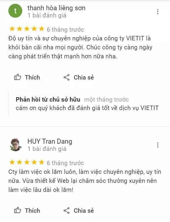 Review của khách hàng về VIETIT (Ảnh BlogAnChoi)