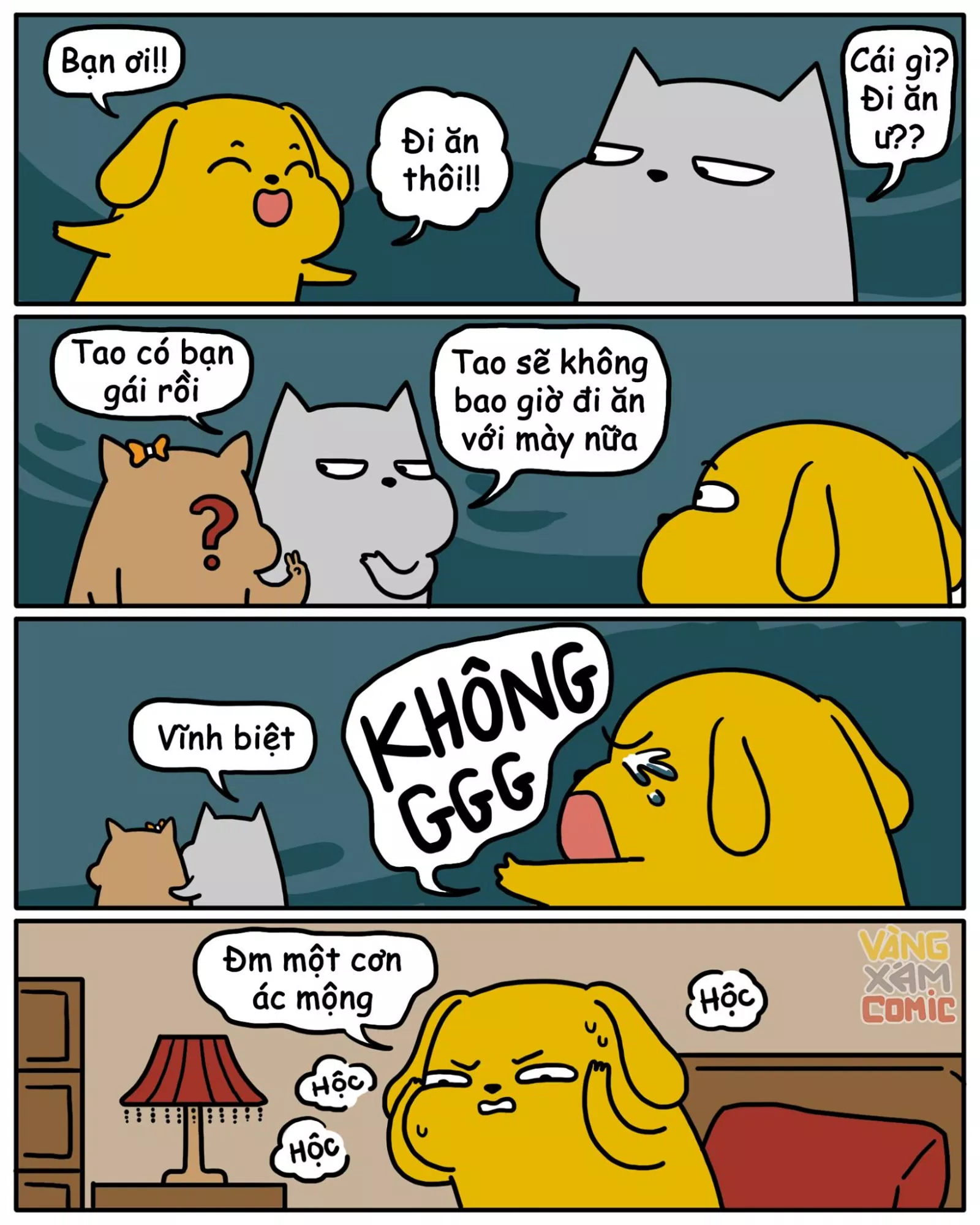 Câu chuyện tình bạn của Vàng và Xám. Nguồn: Vàng Xám Comic