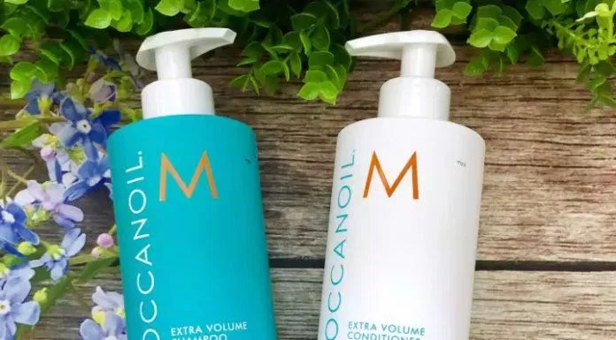 Bộ gội xả Moroccanoil Extra Volume Shampoo giúp phục hồi tóc hư tổn (ảnh: internet)