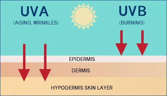 Tia UV được phân thành 3 dạng chính UVA, UVB và UVC trong đó 2 tia UVA và UVB phổ biến nhất trong ánh nắng mặt trời (Nguồn: Serumi).