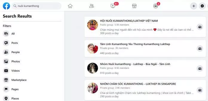 hội, nhóm kín được lập để trao đổi, mua bán và chăm sóc búp bê Kumanthong trên Facebook (Nguồn: Internet)