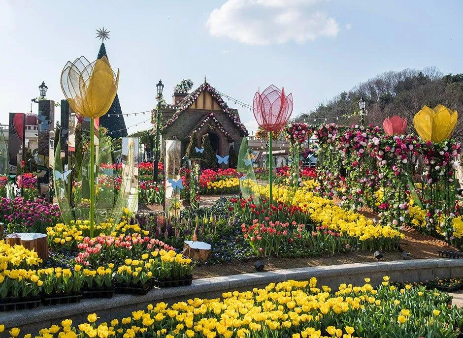 Không gian trồng hoa được thiết kế rất sinh động và bắt mắt của công viên Everland (Ảnh: Internet). Không gian trồng hoa được thiết kế rất sinh động và bắt mắt của công viên Everland (Ảnh: Internet).