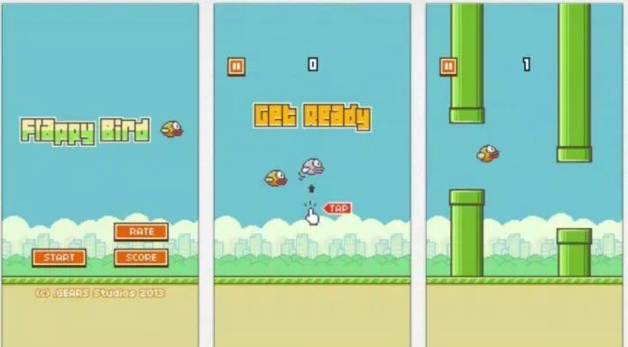 Những hình ảnh quen thuộc một thời của chú chim xanh Flappy Bird (Ảnh: Internet).