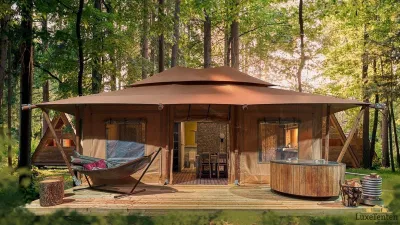 Một ngôi nhà glamping giữa rừng cây trông rất thú vị (Ảnh: Internet). Một ngôi nhà glamping giữa rừng cây trông rất thú vị (Ảnh: Internet).