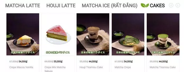 Menu tại Japanit matcha & coffee house (Ảnh: BlogAnChoi)