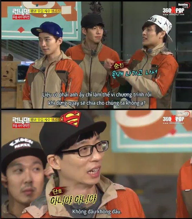 Khách mời cứ tưởng Ji Suk Jin ra xe rồi quay lại nhưng sự thật là không. ( Ảnh : BlogAnChoi). Khách mời cứ tưởng Ji Suk Jin ra xe rồi quay lại nhưng sự thật là không. ( Ảnh : BlogAnChoi).