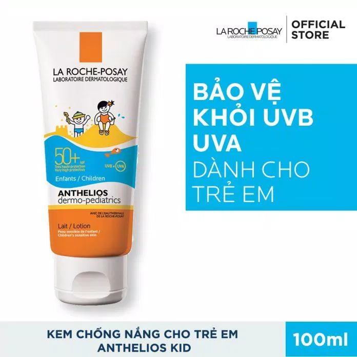 Kem chống nắng La Roche Posay Anthelios Dermo Pediatrics Lotion có thể dùng được cho trẻ em ( Nguồn: internet)