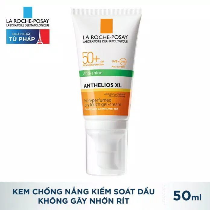 Kem chống nắng La Roche Posay Anthelios XL Anti Shine Dry Touch Gel Cream kiểm soát dầu tạo cảm giác khô thoáng ( Nguồn: internet)