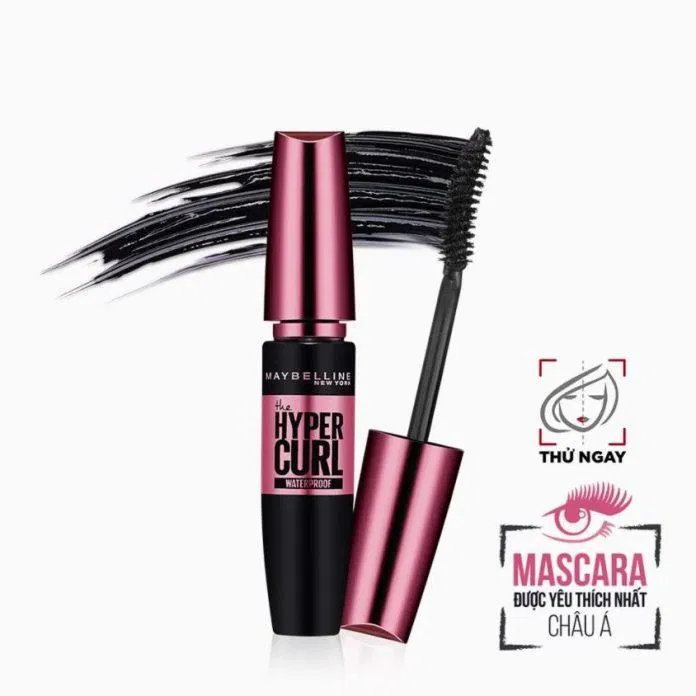 Mascara làm dài mi và cong mi Maybelline New York Hyper Curl Waterproof. (ảnh: internet)