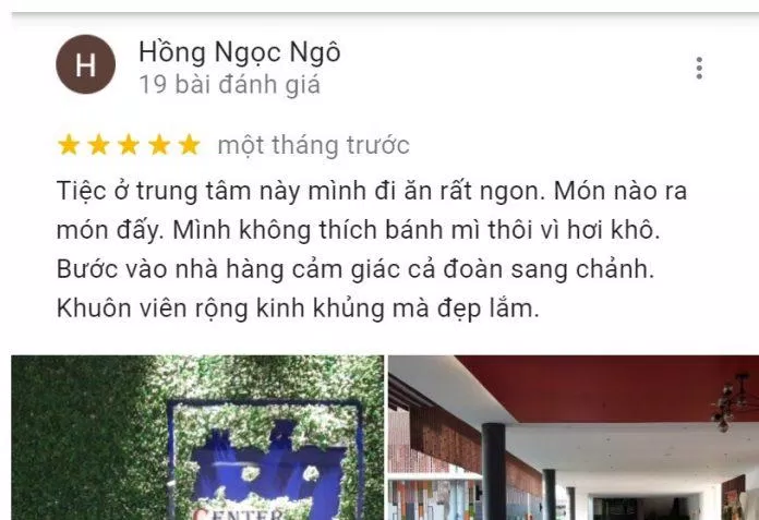 Đánh giá của khách hàng về TDG Center. (Ảnh: BlogAnChoi)