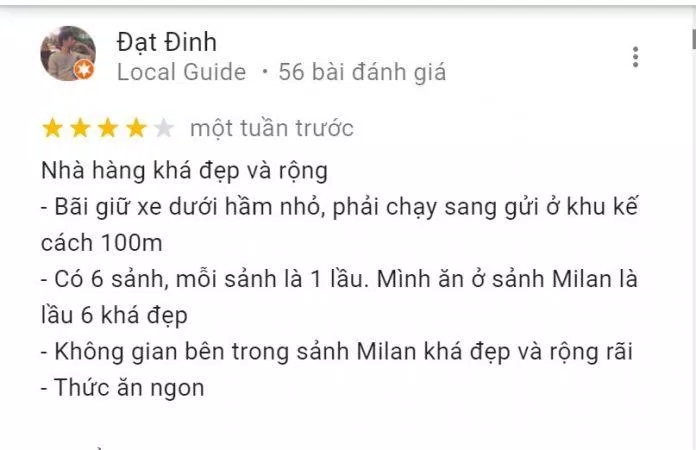 Đánh giá của khách hàng về Metropole. (Ảnh: BlogAnChoi)