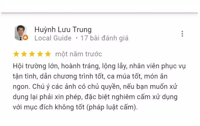Đánh giá của khách hàng về Grand Palace. (Ảnh: BlogAnChoi)