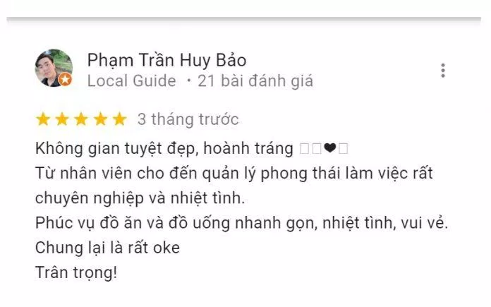 Đánh giá của khách hàng về Hương Phố. (Ảnh: BlogAnChoi)