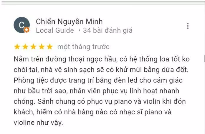 Đánh giá của khách hàng về Melisa Center. (Ảnh: BlogAnChoi)