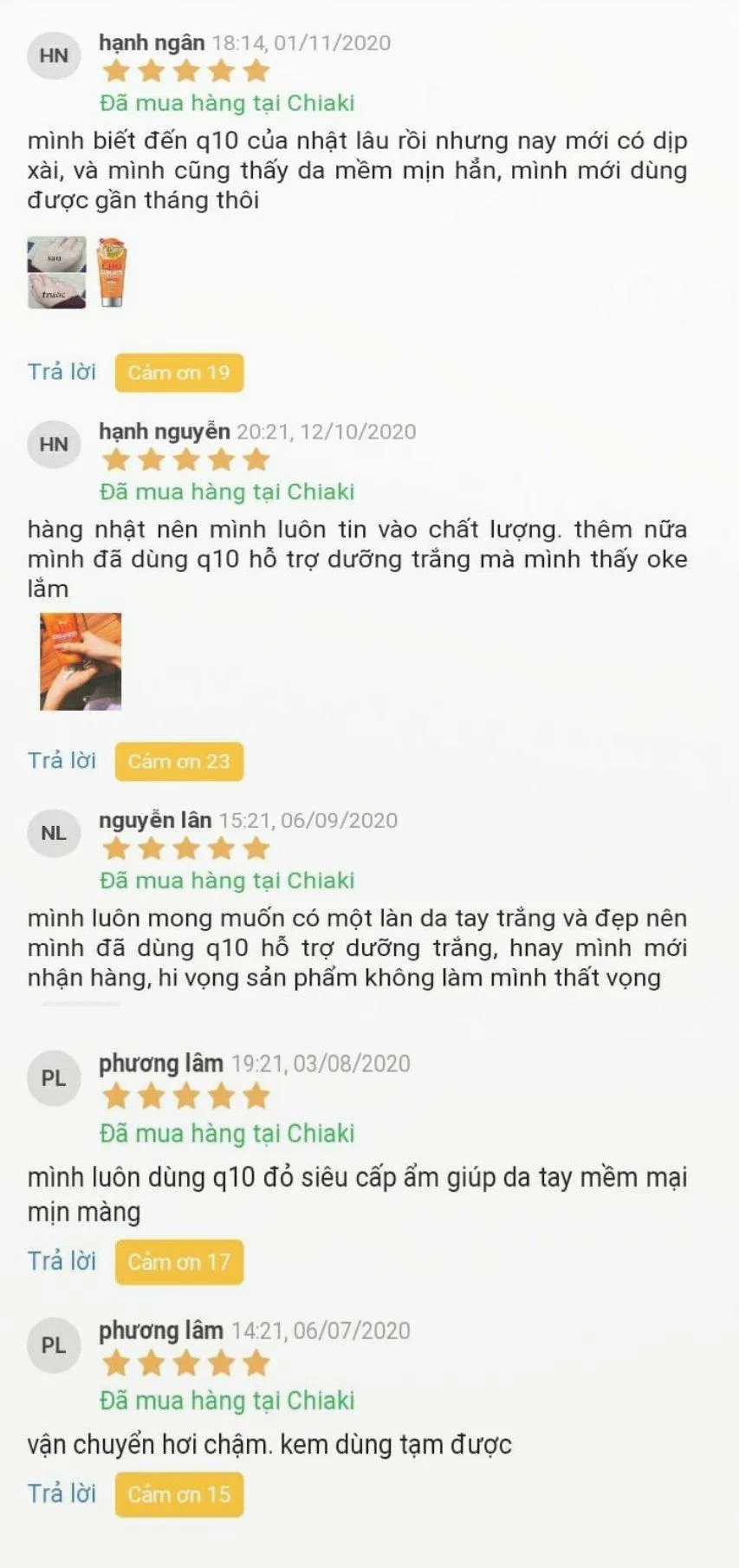 Nhận xét của khách hàng trên Chaiki (ảnh: BlogAnChoi)