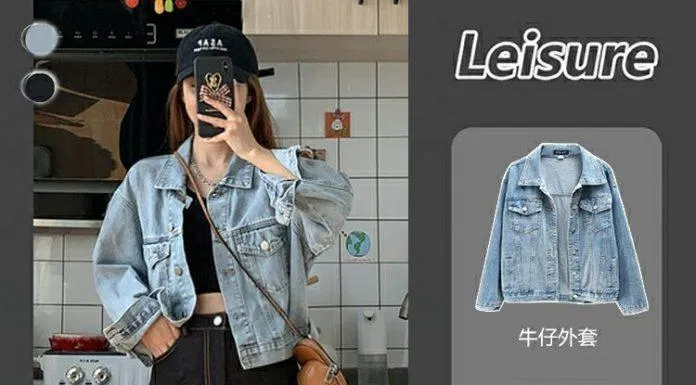 Áo denim mix quần jean đen (Nguồn: Internet) Áo denim mix quần jean đen (Nguồn: Internet)