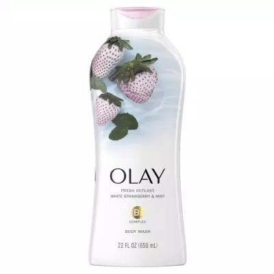 Sữa tắm Olay Fresh Outlast White Strawberry And Mint có chứa quả dâu trắng và cây bạc hà ( Nguồn: internet)