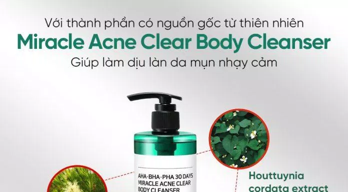 Sữa tắm Some By Mi Miracle Acne Clear Body Cleanser có bảng thành phần thiên nhiên an toàn ( Nguồn: internet)