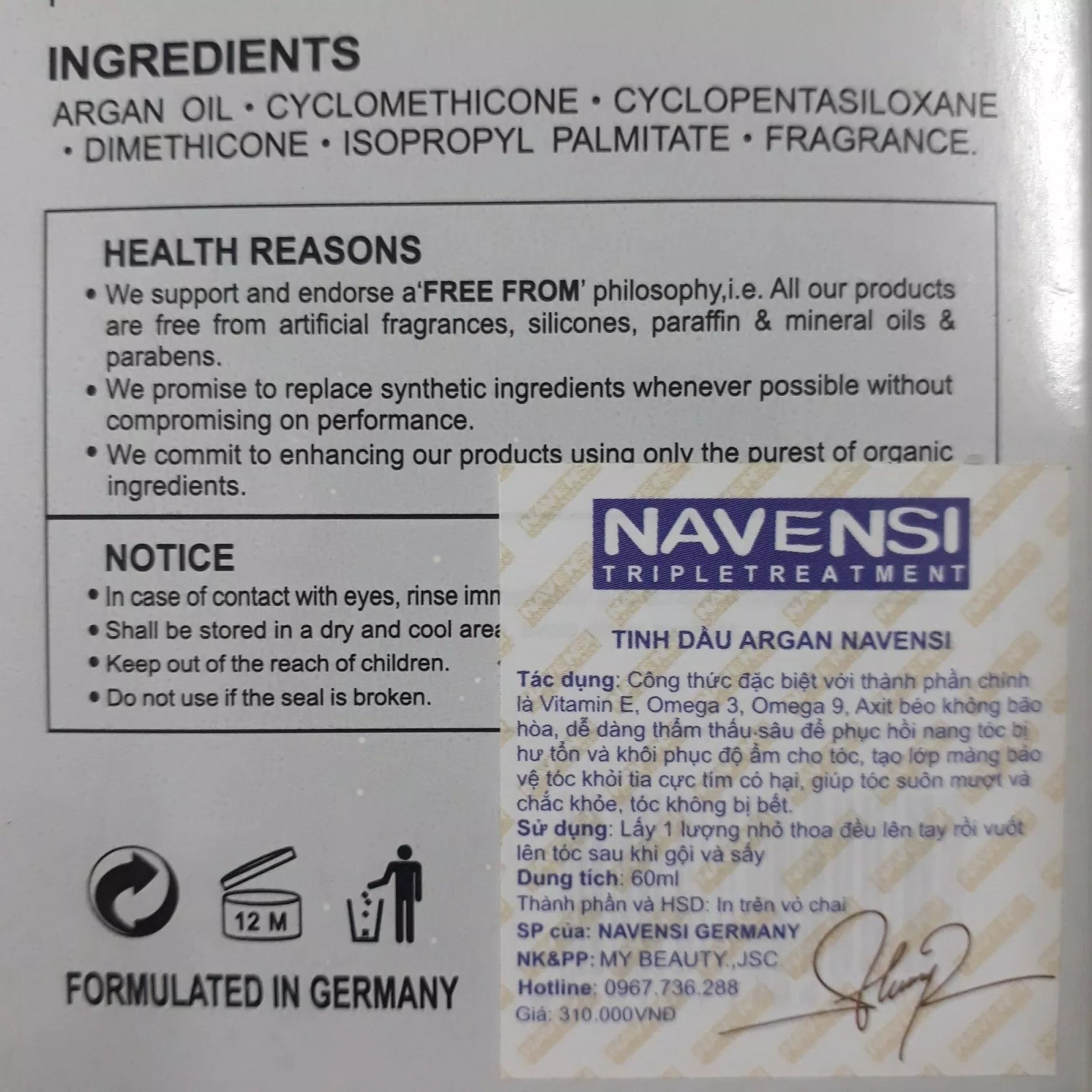 Thành phần cấu tạo lên sản phẩm được in ở mặt sau vỏ hộp (ảnh: BlogAnChoi).