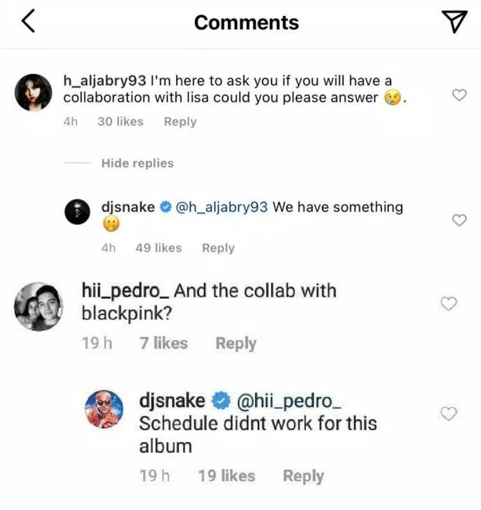 Những lần DJ Snake trả lời người theo dõi trên Instagram (Ảnh: Internet)