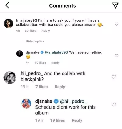 Những lần DJ Snake trả lời người theo dõi trên Instagram (Ảnh: Internet)