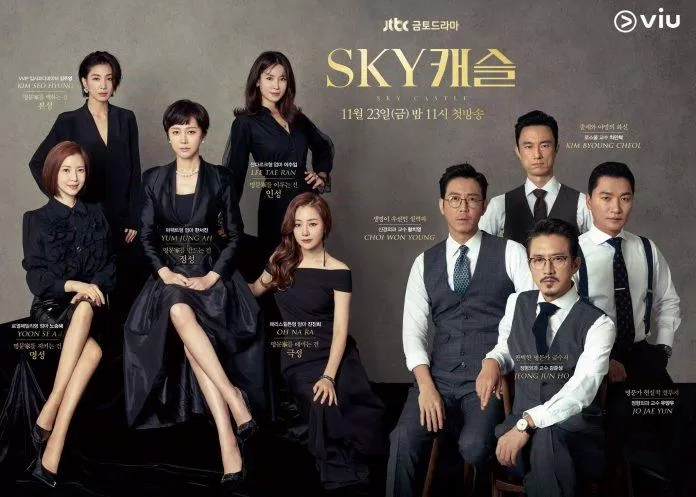 Sky Castle (Lâu Đài Tham Vọng) của đài JTBC là bộ phim đứng thứ 2 với rating với 23,779%. (Nguồn: Internet)