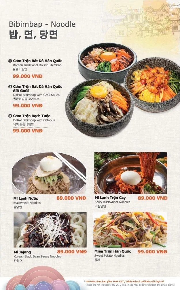 Menu tại GoGi House (Ảnh Gogi House)