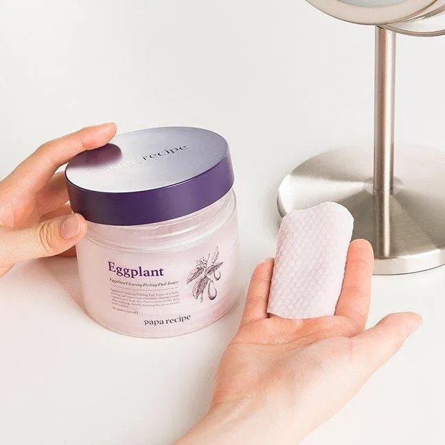 Bông tẩy da chết PAPARECIPE Eggplant Clearing Peeling Pad Toner. (ảnh: internet)