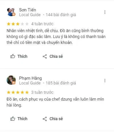 Đánh giá của khách hàng về Buffet hải sản Chef Dzung (Nguồn: Internet) Đánh giá của khách hàng về Buffet hải sản Chef Dzung (Nguồn: Internet)
