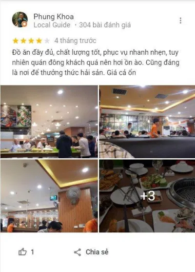 Đánh giá của khách hàng về Buffet hải sản Chef Dzung (Nguồn: Internet) Đánh giá của khách hàng về Buffet hải sản Chef Dzung (Nguồn: Internet)