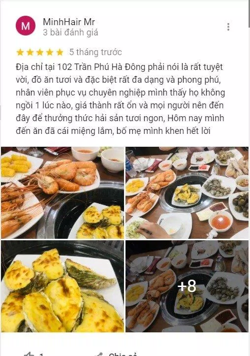 Đánh giá của khách hàng về Buffet Poseidon - Hà Đông (Nguồn: Internet)