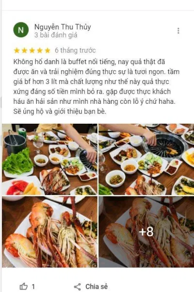 Đánh giá của khách hàng về Buffet Poseidon - Hà Đông (Nguồn: Internet) Đánh giá của khách hàng về Buffet Poseidon - Hà Đông (Nguồn: Internet)