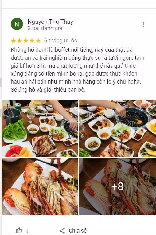 Đánh giá của khách hàng về Buffet Poseidon - Hà Đông (Nguồn: Internet)