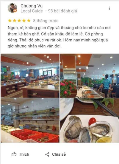 Đánh giá của khách hàng về Dragon Sea Buffet (Nguồn: Internet) Đánh giá của khách hàng về Dragon Sea Buffet (Nguồn: Internet)
