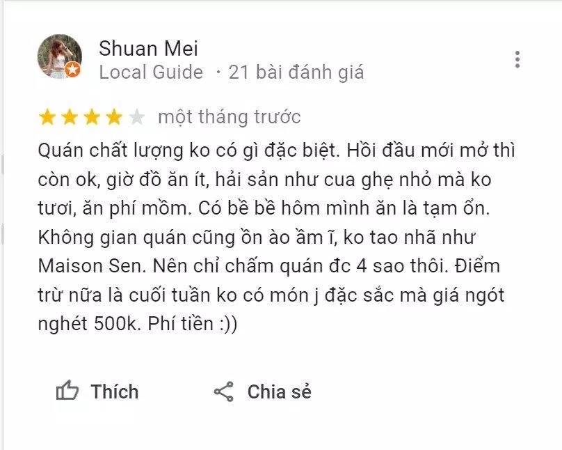 Đánh giá của khách hàng về SET Buffet (Nguồn: Internet)