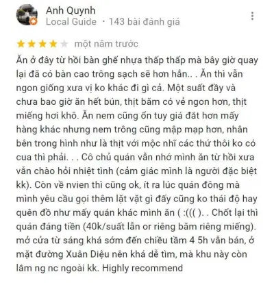 Đánh giá của khách hàng về Bún chả Mai Anh (Nguồn: BlogAnChoi) Đánh giá của khách hàng về Bún chả Mai Anh (Nguồn: BlogAnChoi)